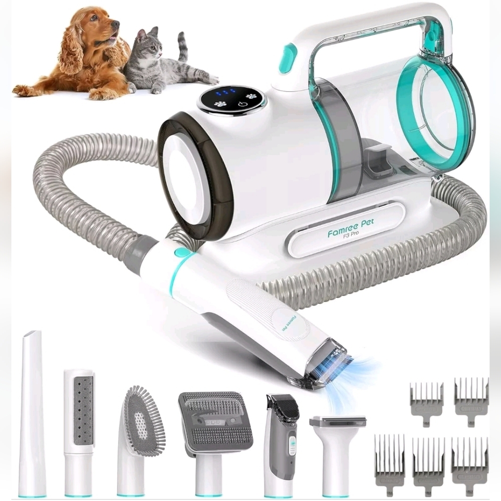 Dog Grooming Kit, 6 in 1 Professional Pet Hair Vacuum Pet Grooming Tools New